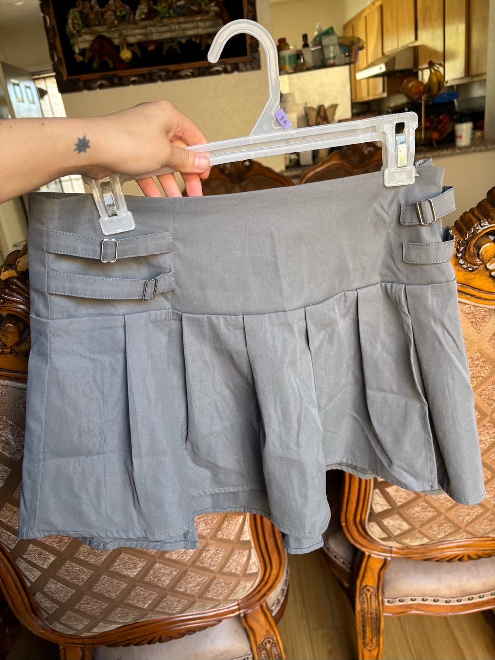Princess Polly Gray Pleated Shorts Skort